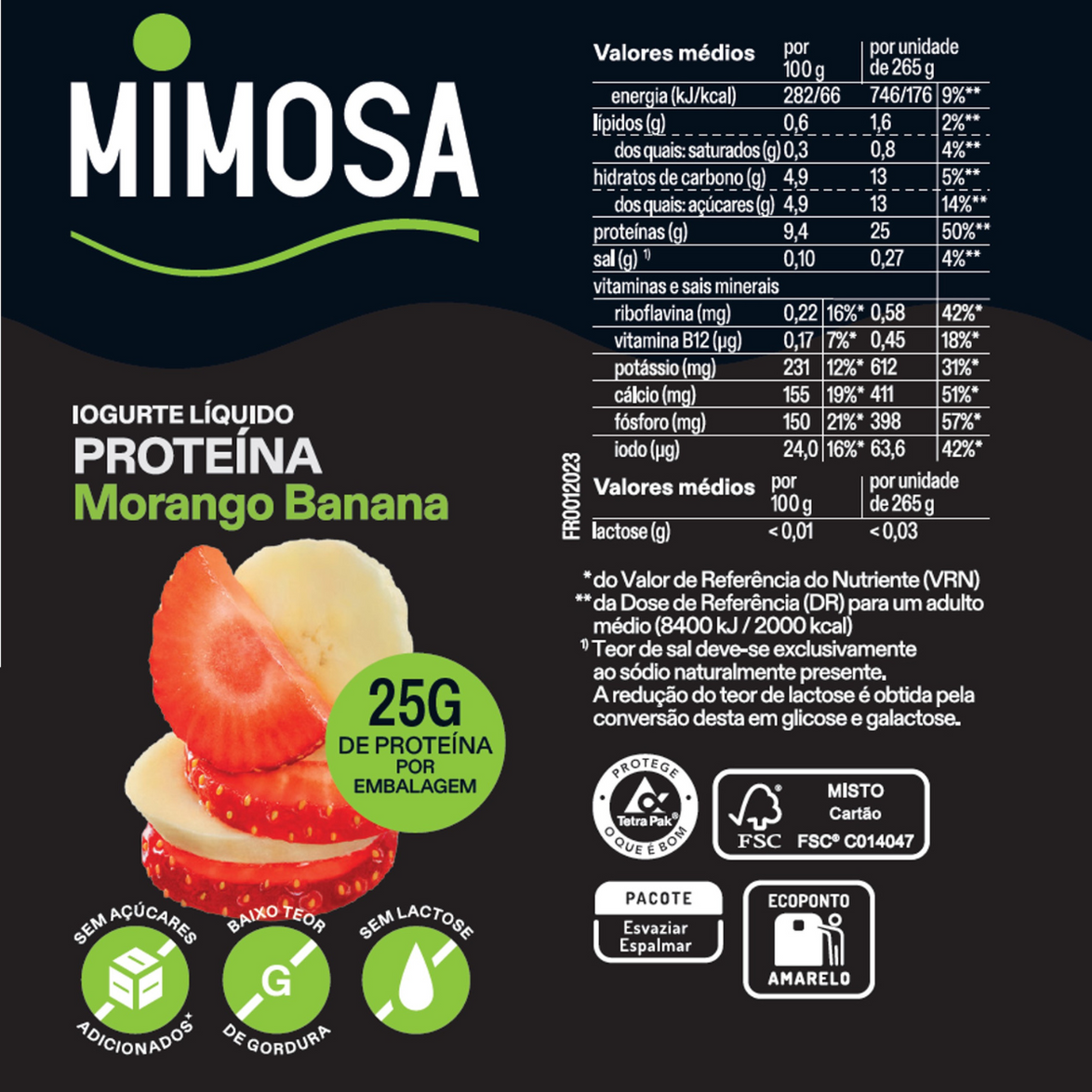 Iogurte Líquido Proteína Morango Banana