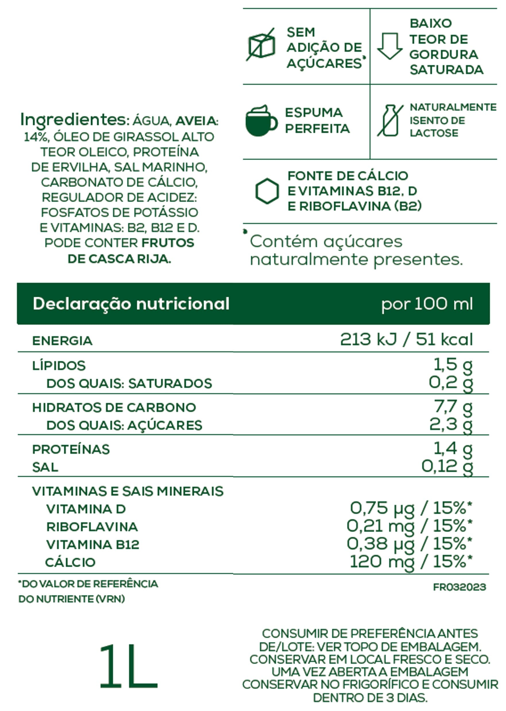 Pleno Bebida Vegetal de Aveia Barista | 1L