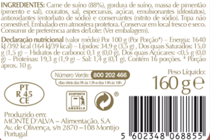 Chouriço Damatta Sabor Português | 160g