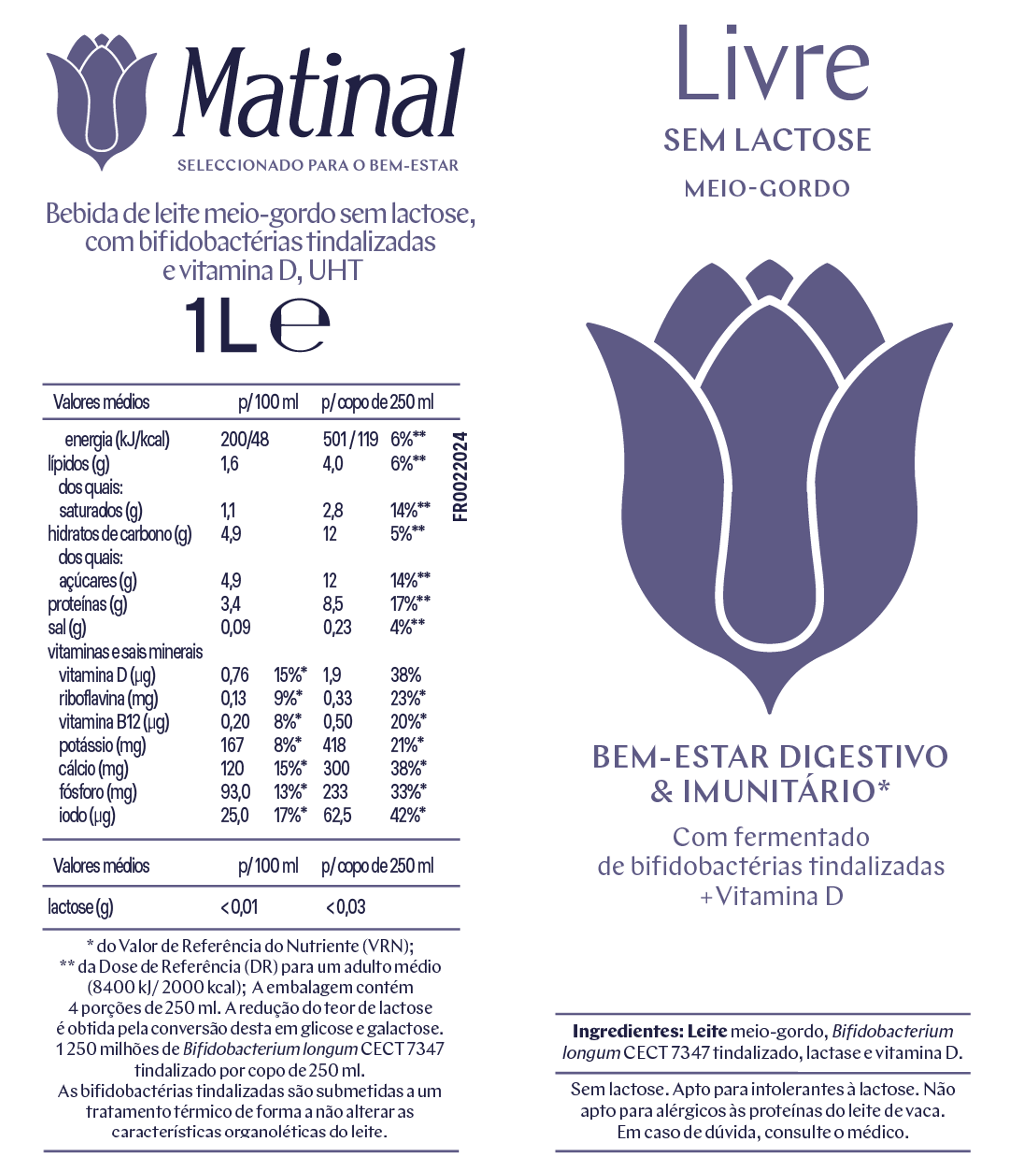 Leite Seleccionado Livre Matinal 1L
