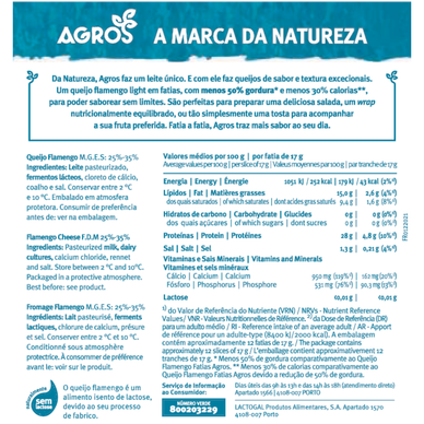Queijo Flamengo Fatiado Magro Agros 170g