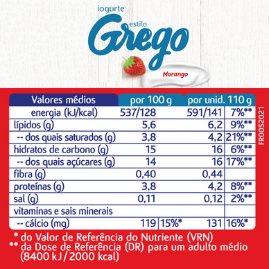 Iogurte Grego Morango Mimosa 