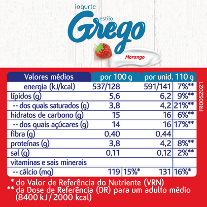 Iogurte Grego Morango Mimosa (4x110g)