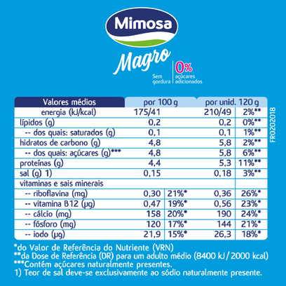 Iogurte Magro Sólido Aromas Mimosa (6x120g)