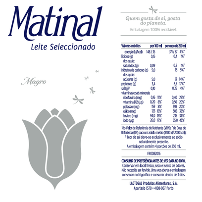 Leite Seleccionado Magro Matinal 1L